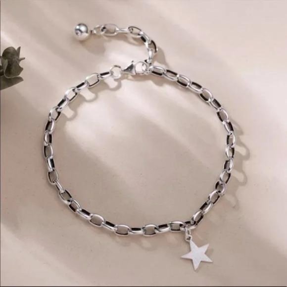 NEW 925 STERLING SILVER STAR BRACELET, NICE BRACELET, CUTE BRACELET - Picture 2 of 8